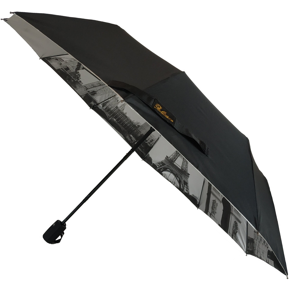 Жіноча складана парасолька напівавтомат Bellissima 102 см чорна - фото 1