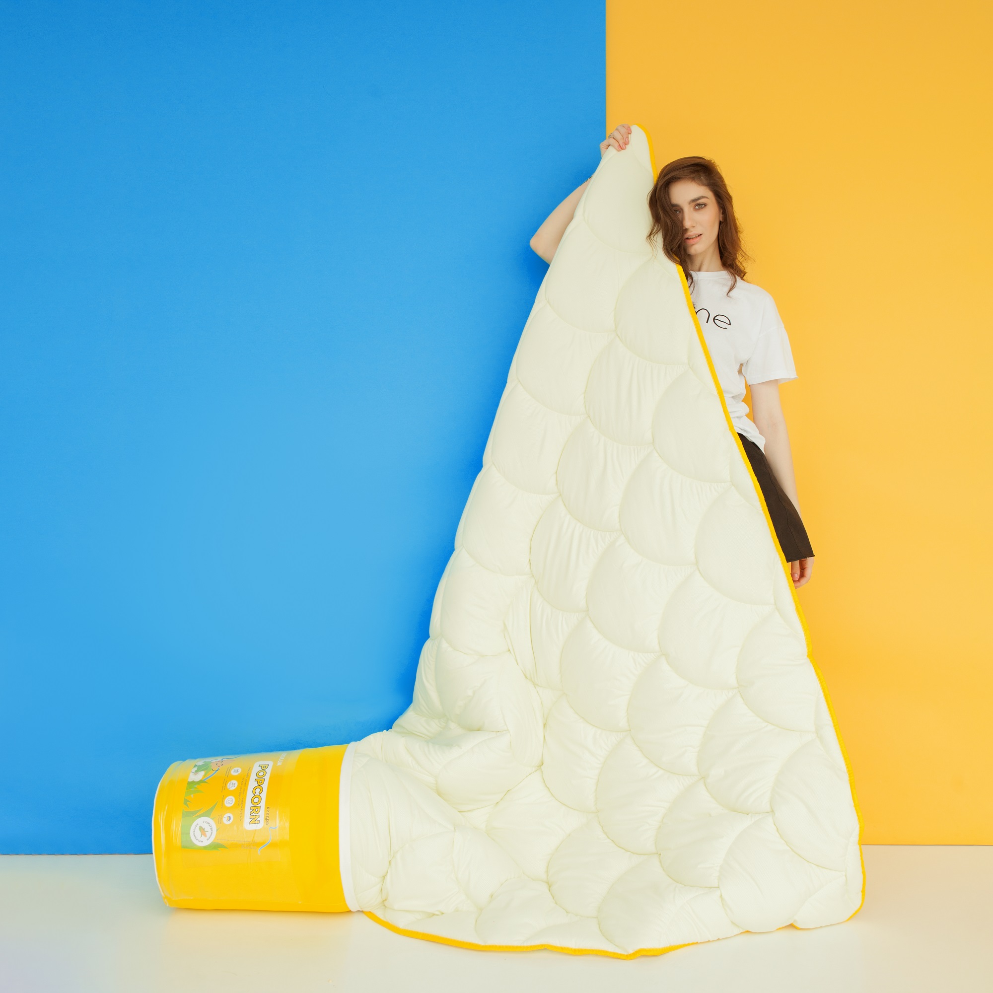 Одеяло зимнее Ideia Popcorn, двуспальный, 200х175 см, молочный (8-35037 молоко) - фото 10
