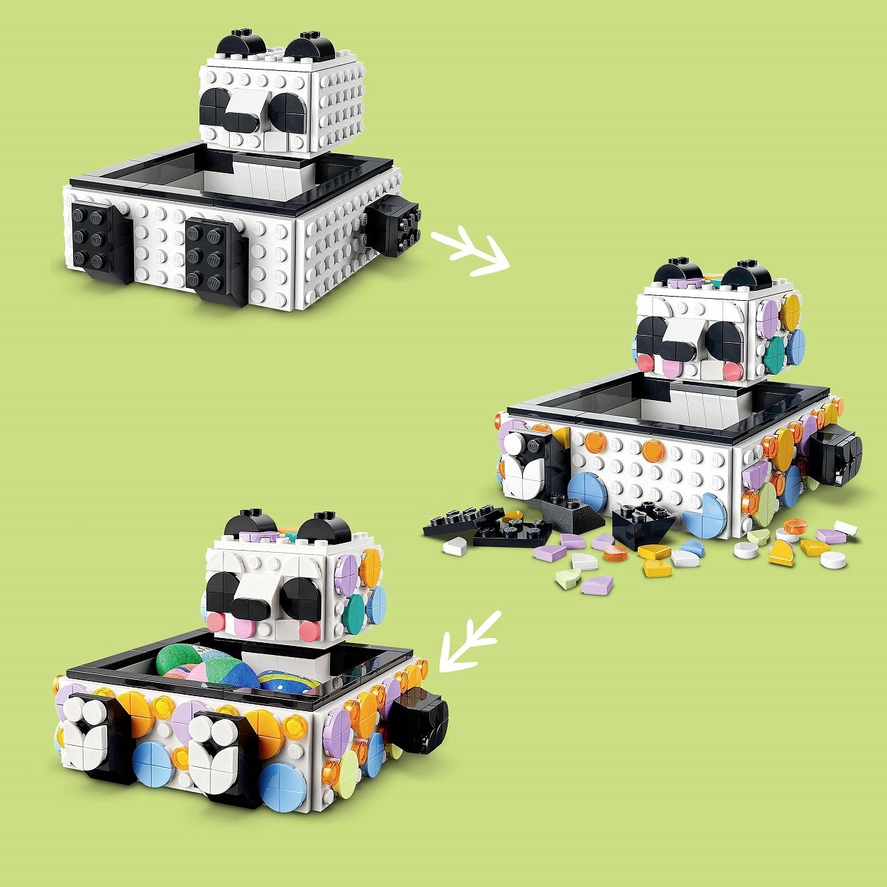 Конструктор LEGO DOTs Ящик с милой пандой, 517 деталей (41959) - фото 4
