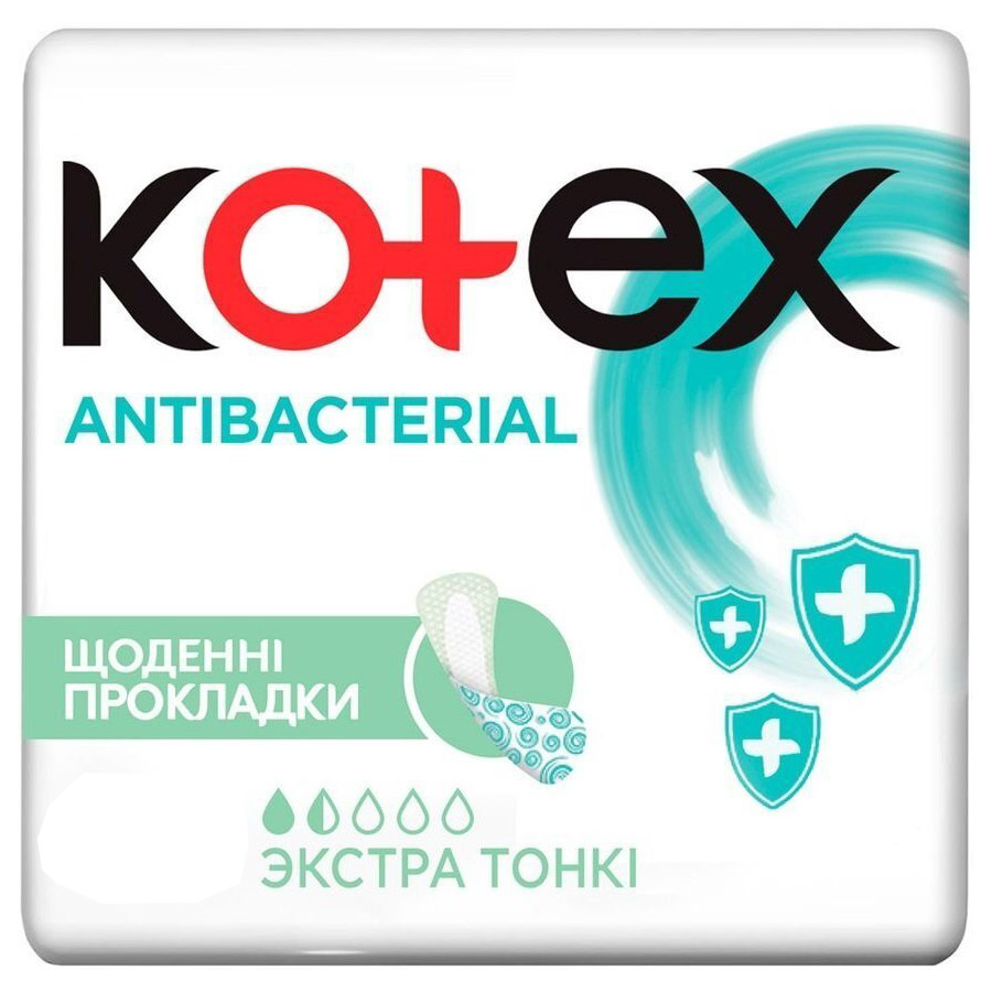 Щоденні прокладки Kotex Antibacterial Extra Thin 20 шт. - фото 1