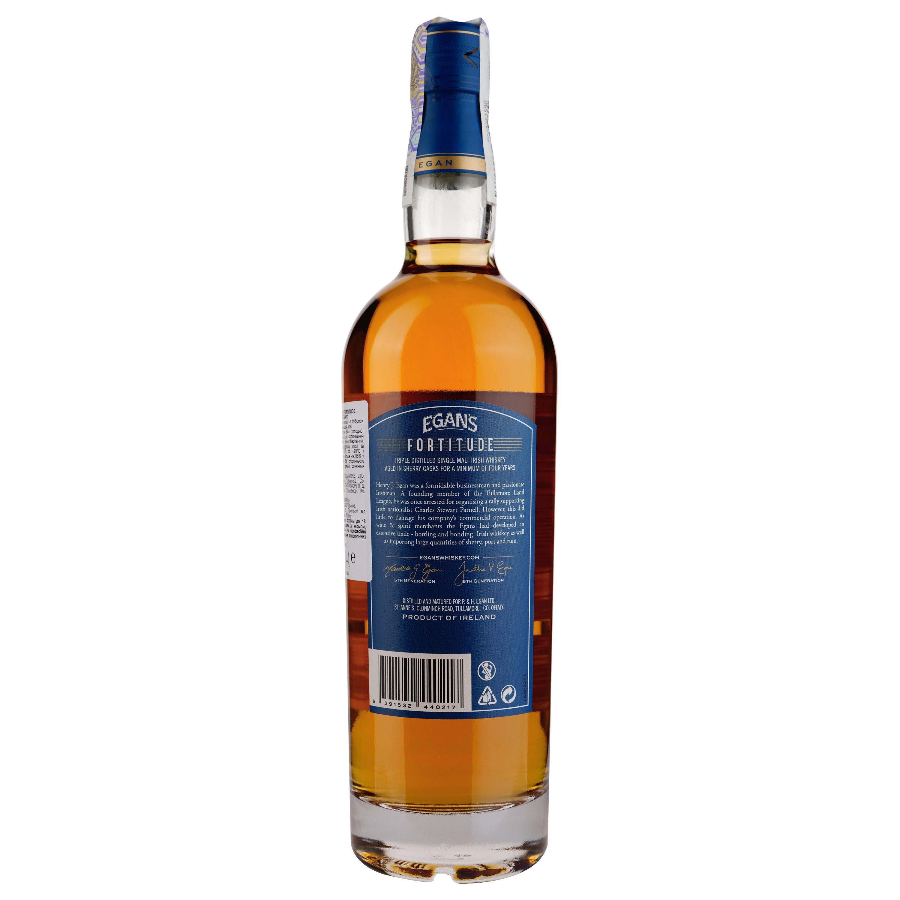 Виски Egan's Fortitude Single Malt Irish Whiskey, 46%, 0,7 л - фото 2