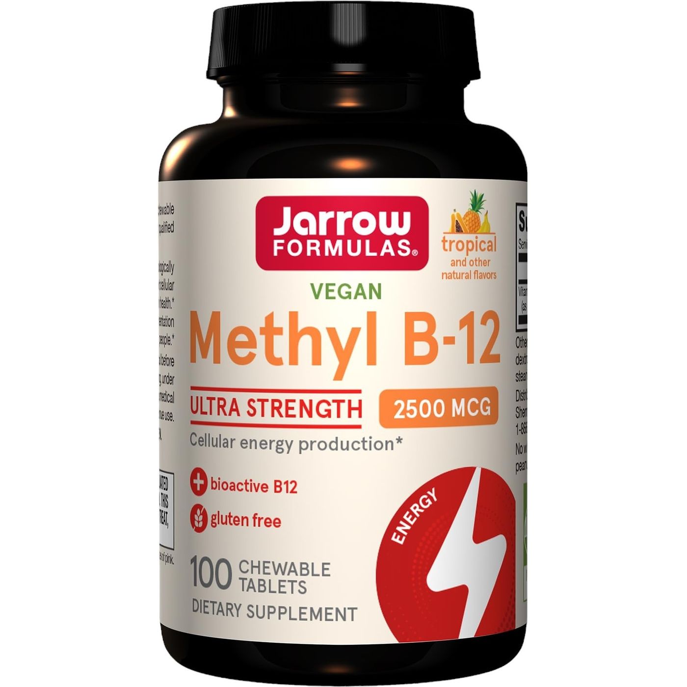 Метил B-12 Jarrow Formulas Methyl B-12 с тропическим вкусом 2500 мкг 100 жевательных таблеток - фото 1