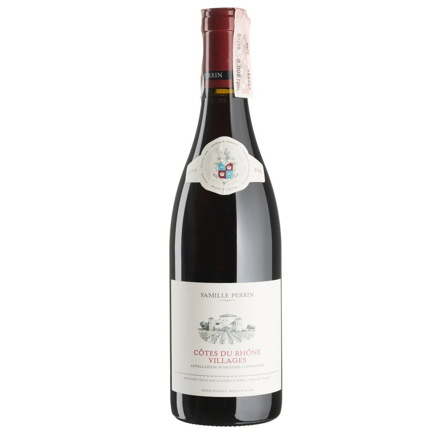Вино Famille Perrin Cotes du Rhone Villages, красное, сухое, 14,5%, 0,75 л - фото 1