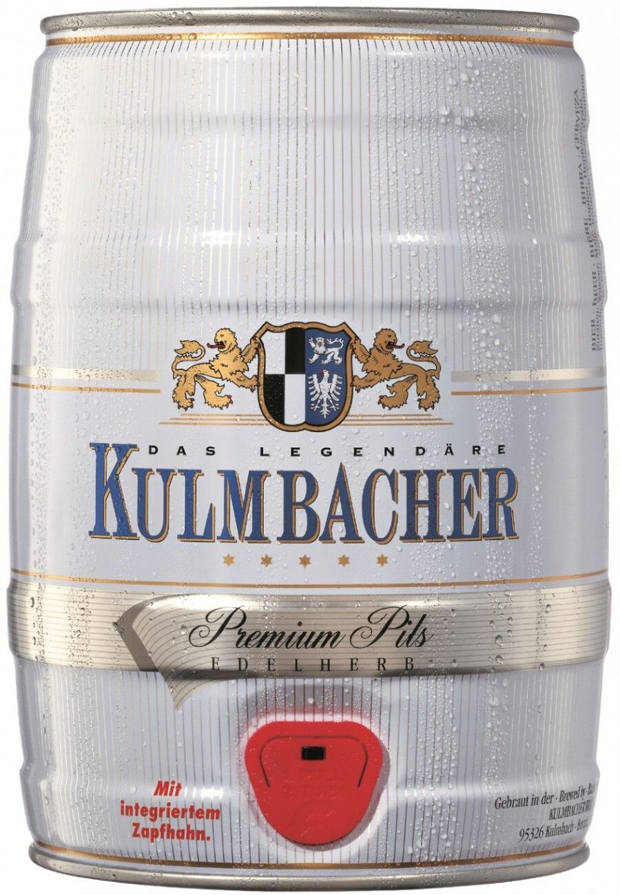 Пиво Kulmbacher Edelherb Pils светлое, 4.9%, ж/б, 5 л - фото 1