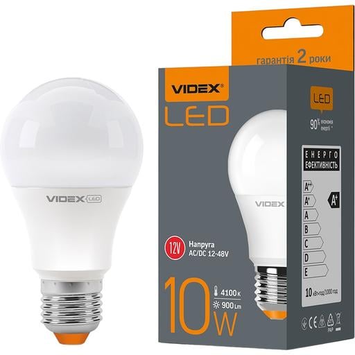 Светодиодная лампа Videx LED A60e 12V 10W E27 4100K (VL-A60e12V-10274) - фото 1