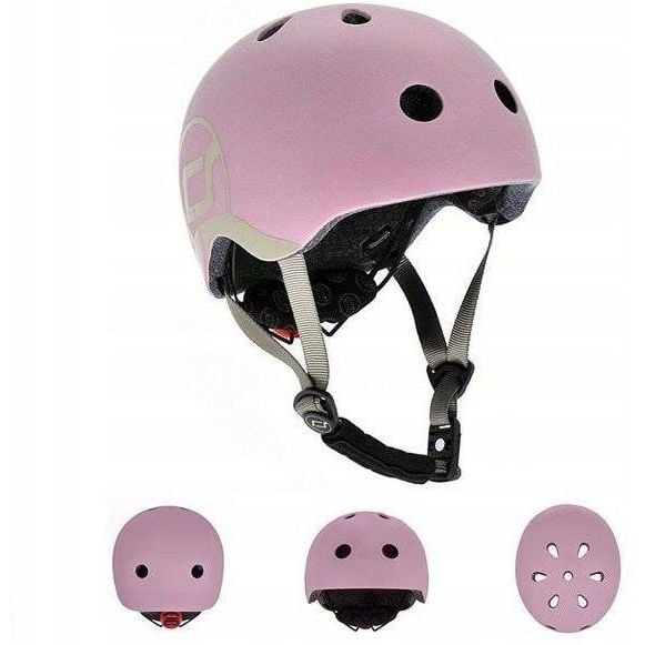 Шлем защитный детский Scoot and Ride с фонариком 45-51 см светло-розовый (SR-181206-ROSE) - фото 3
