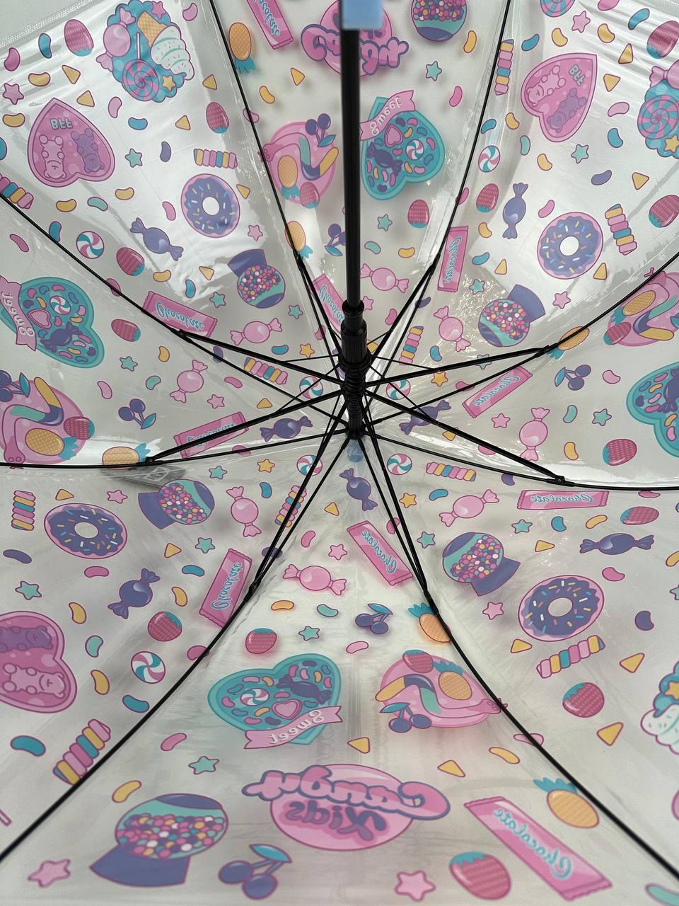 Женский складной зонтик полуавтомат Fiaba 74 см голубая - фото 3