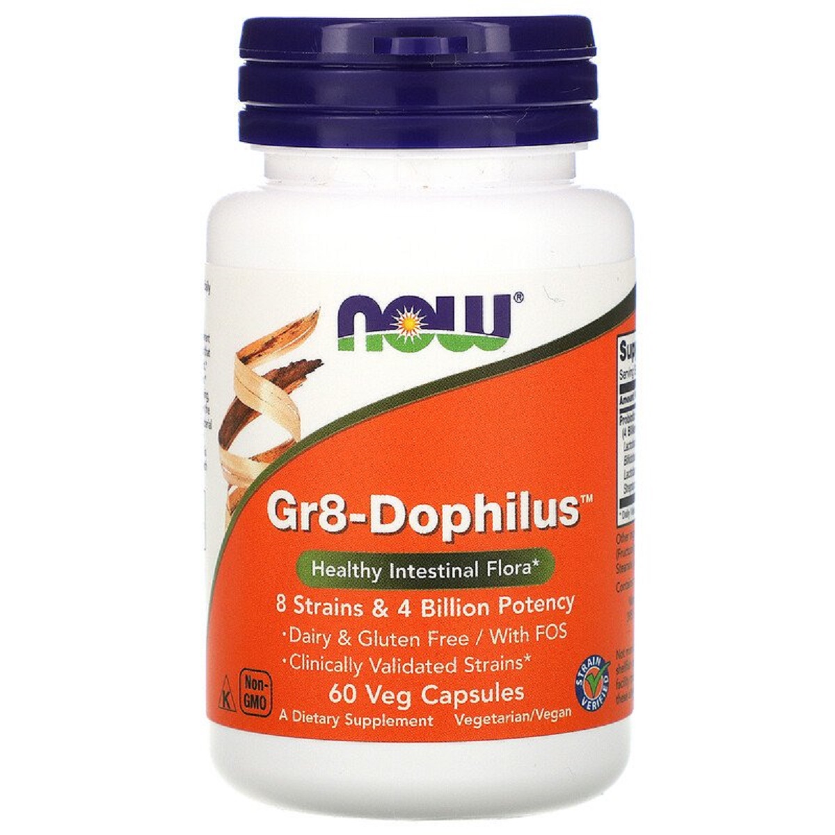 Пробіотики для покращення шлункового тракту Now Foods Gr8-Dophilus 60 вегетаріанських капсул - фото 1