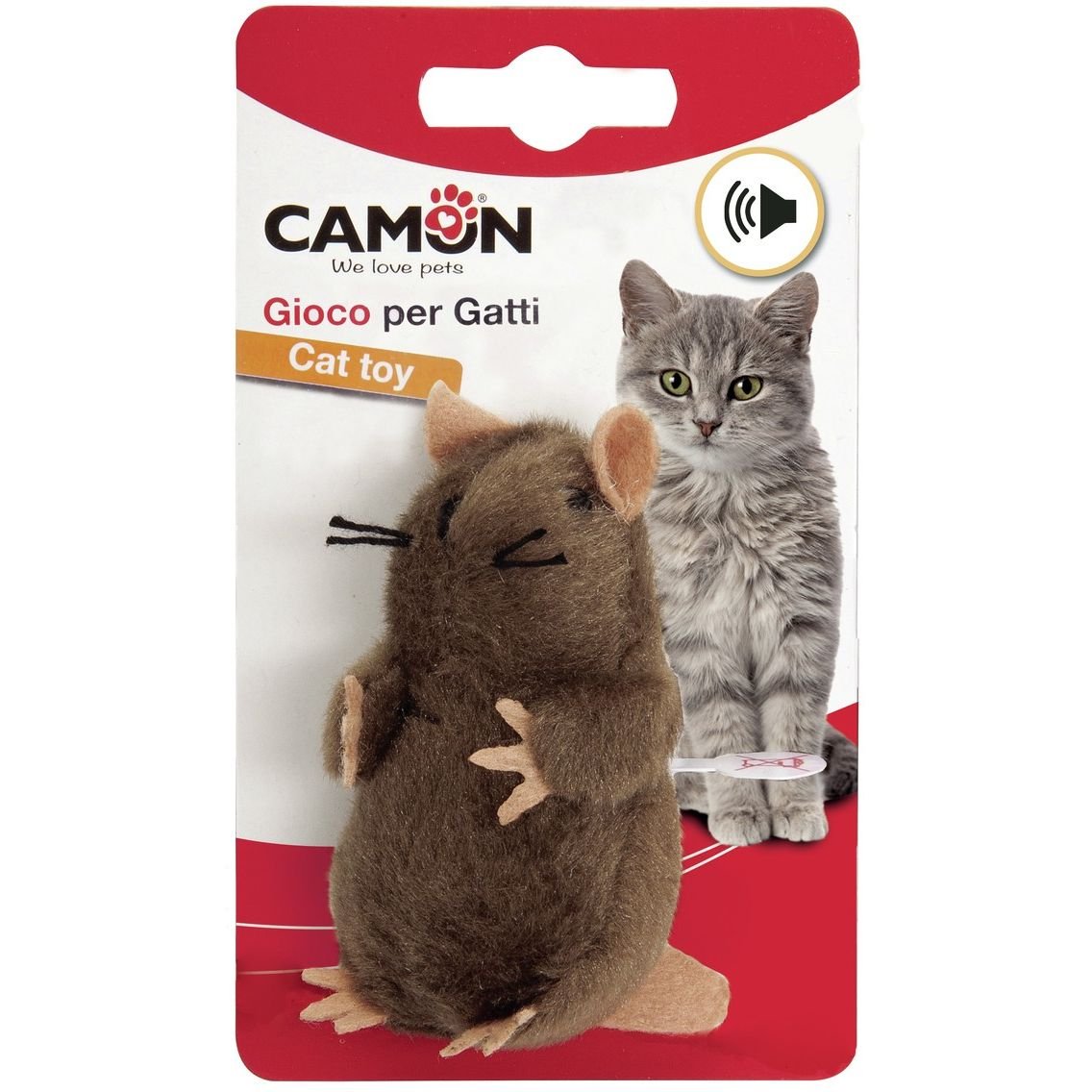 Игрушка для кошек Camon Крот, с микрочипом, 8 см - фото 1