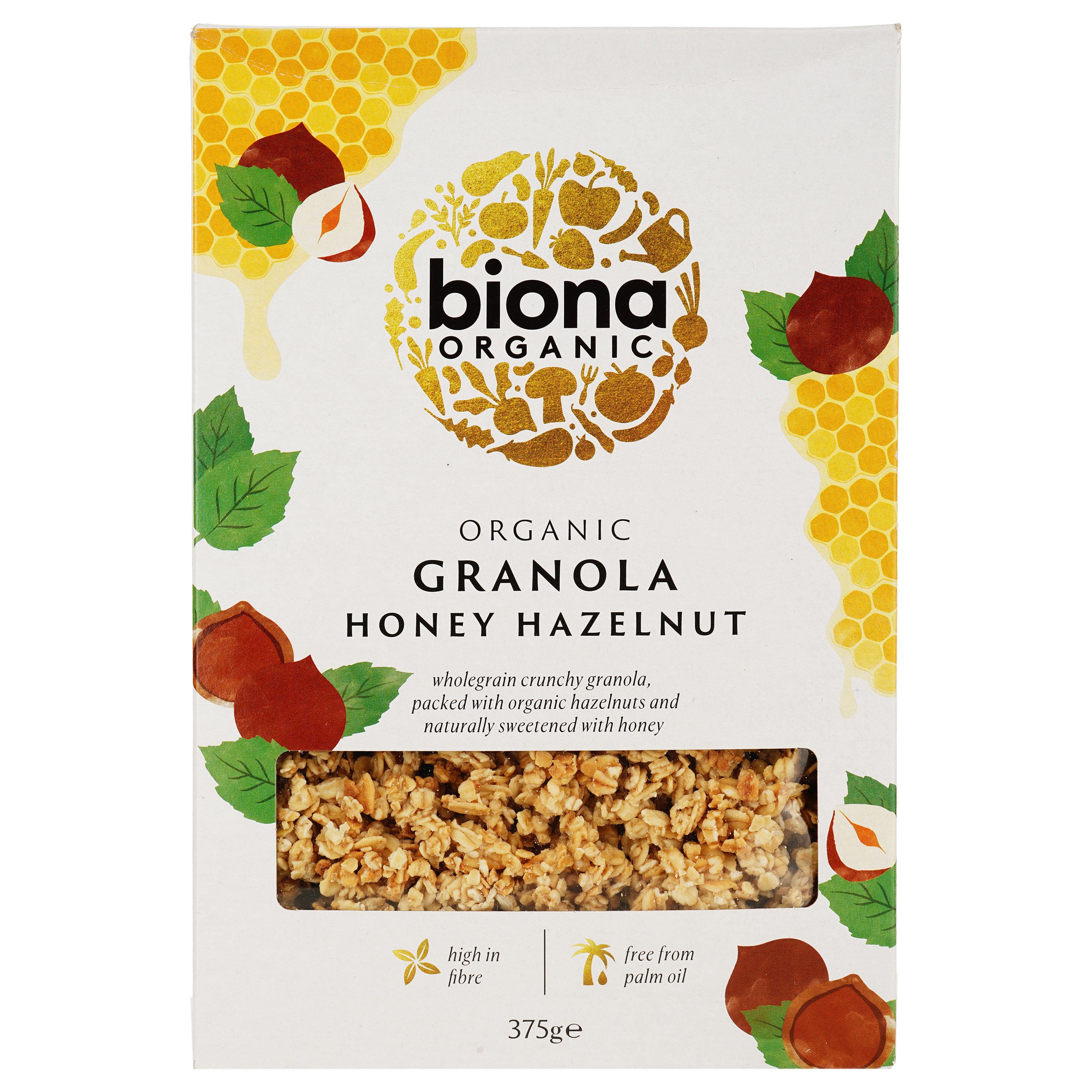 Гранола Biona Organic с медом и фундуком без сахара 375 г - фото 1