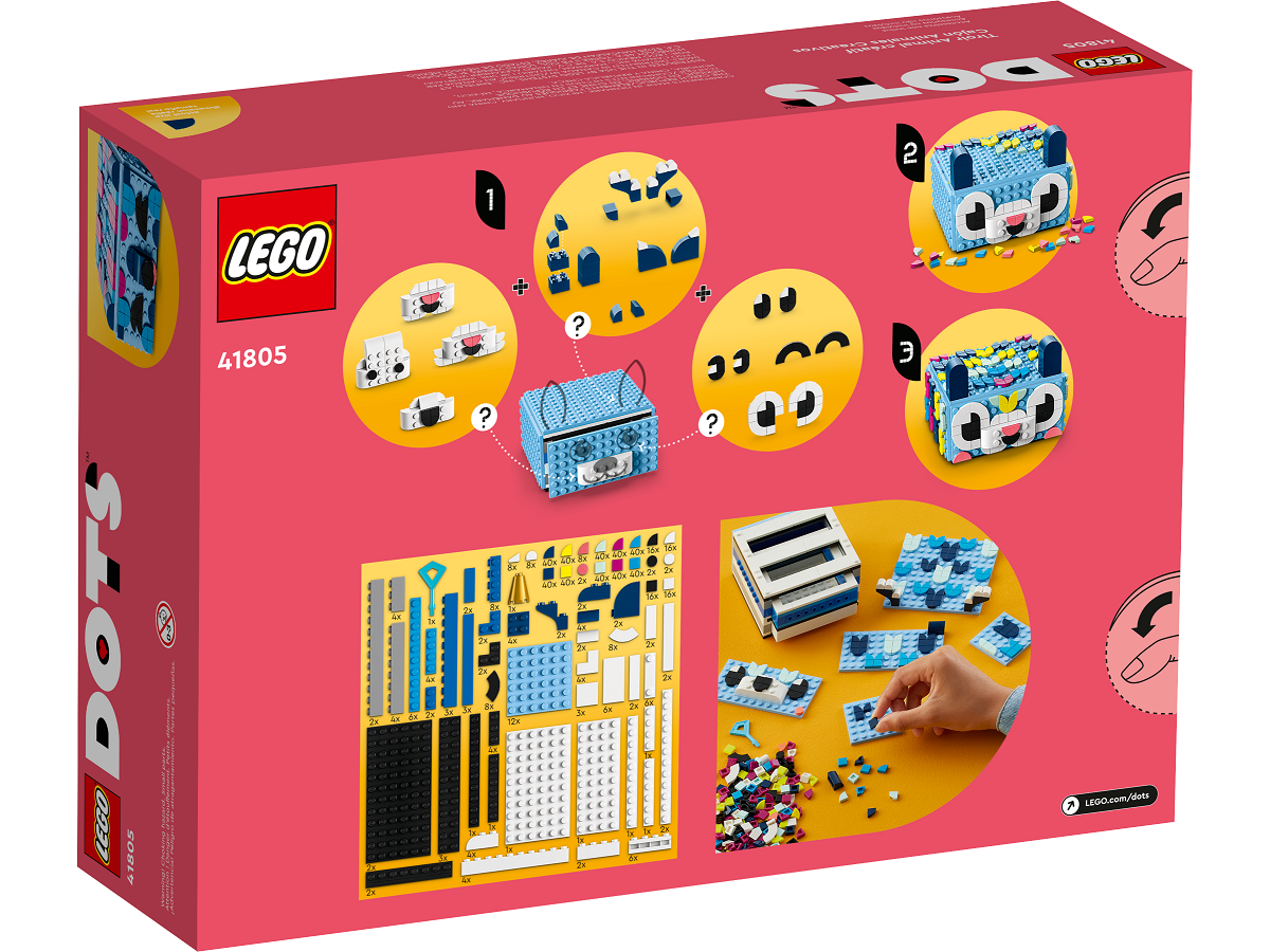 Конструктор LEGO DOTs Креативний ящик у вигляді тварин, 643 деталей (41805) - фото 4