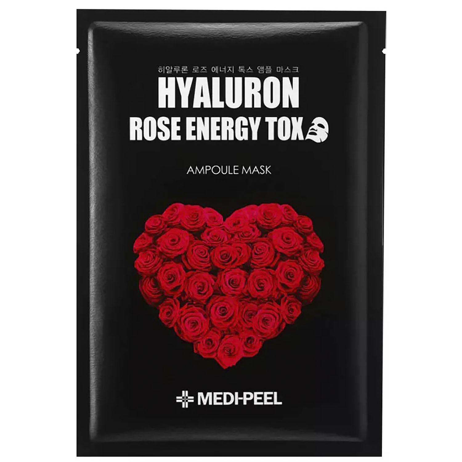 Тканевая маска-детокс Medi-Peel Hyaluron Rose Energy Tox Ampoule Mask с экстрактом розы 30 мл - фото 1