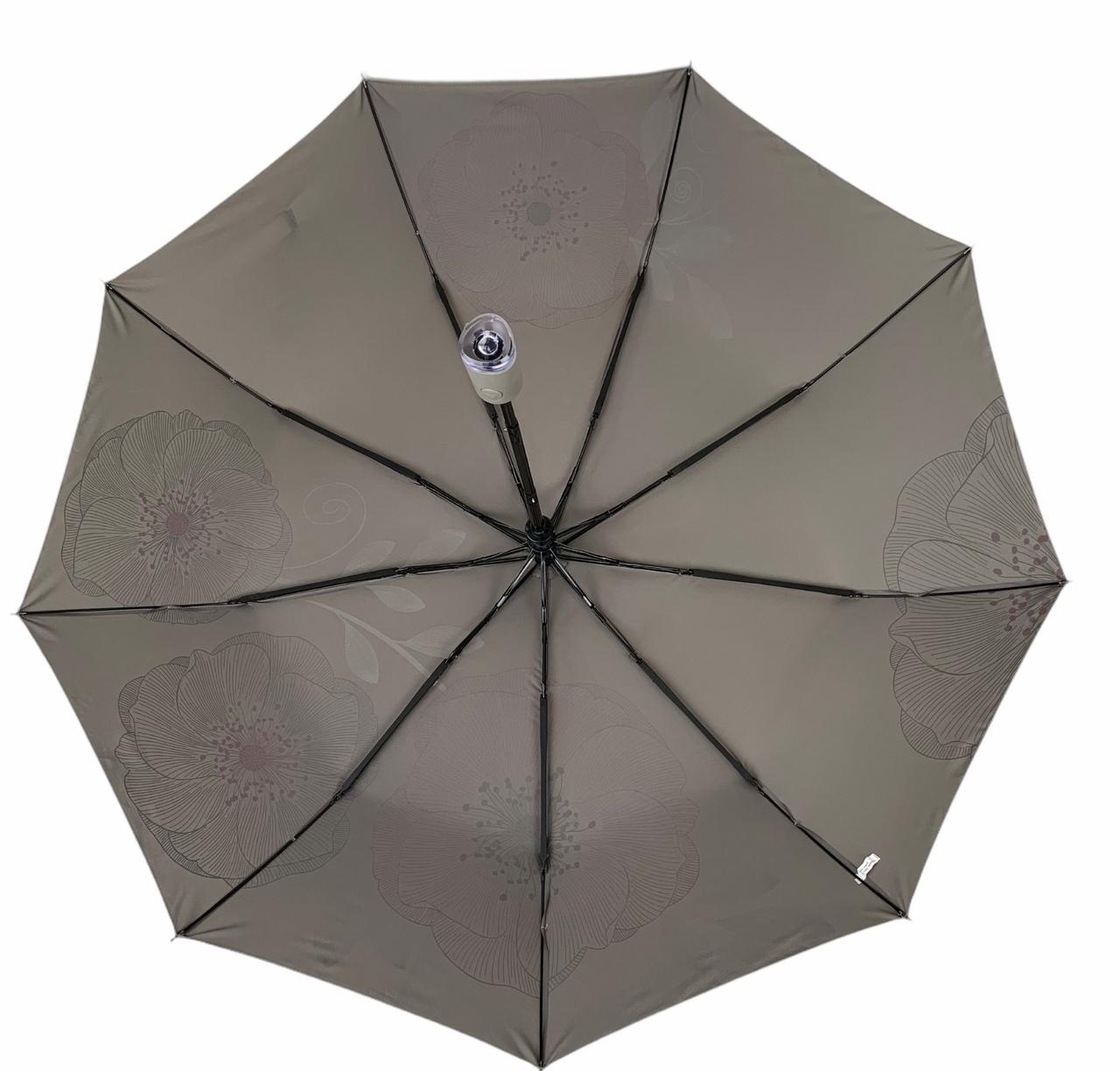 Женский складной зонтик полный автомат The Best 102 см серый - фото 2