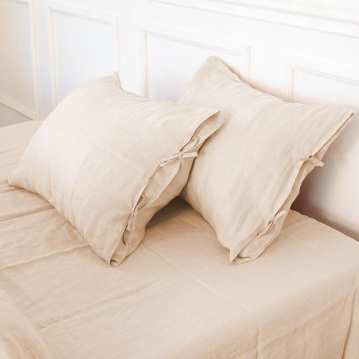 Комплект постельного белья MirSon Natural Linen Amalia лен полуторный оранжево-розовый (2200008248703) - фото 7