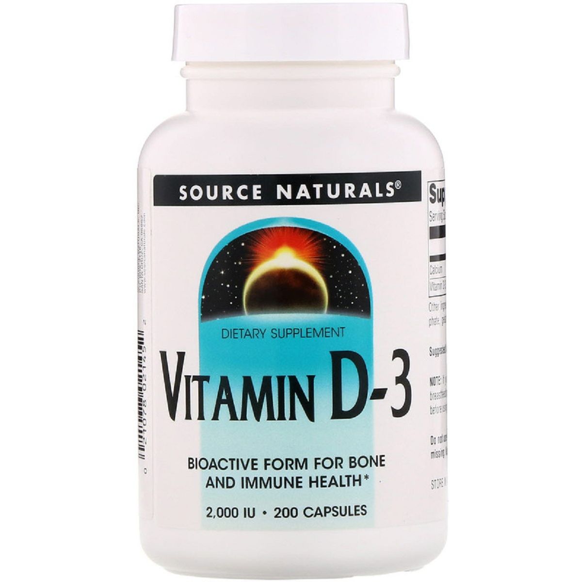 Вітамін D-3 Source Naturals 2000IU 200 капсул - фото 1