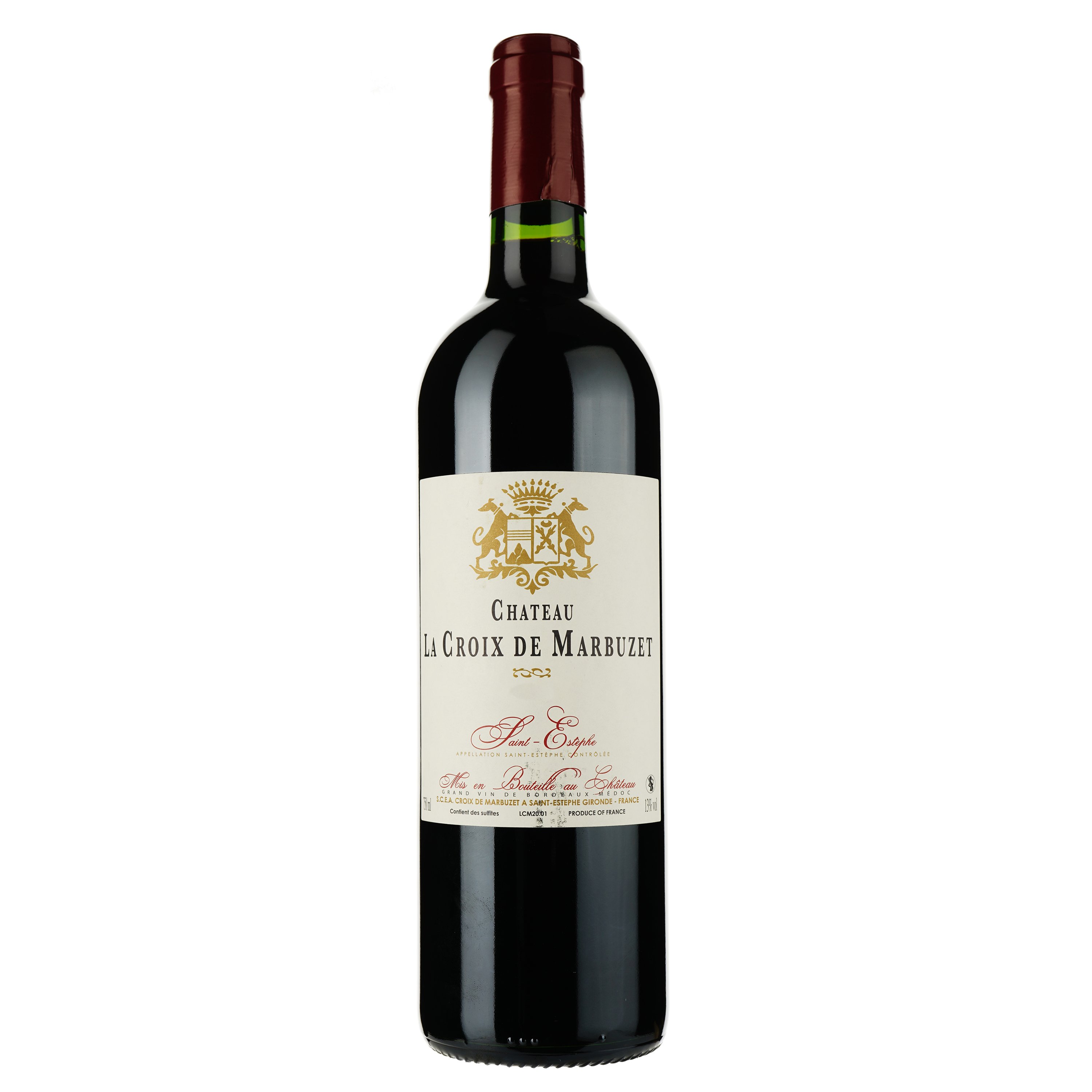 Вино Chateau La Croix de Marbuzet AOP Saint-Estephe 2019 красное сухое 0.75 л - фото 1