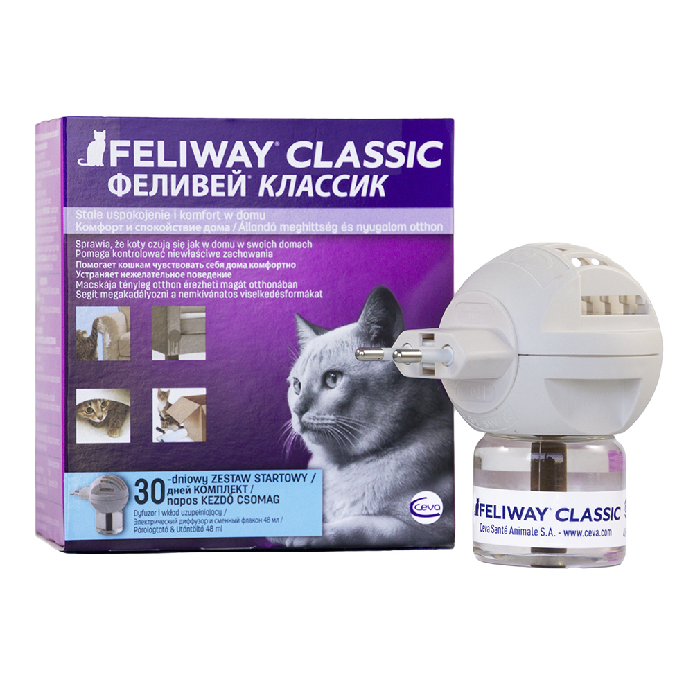 Успокаивающее средство для кошек во время стресса CEVA Feliway Classic, диффузор+сменный блок, 48 мл - фото 1