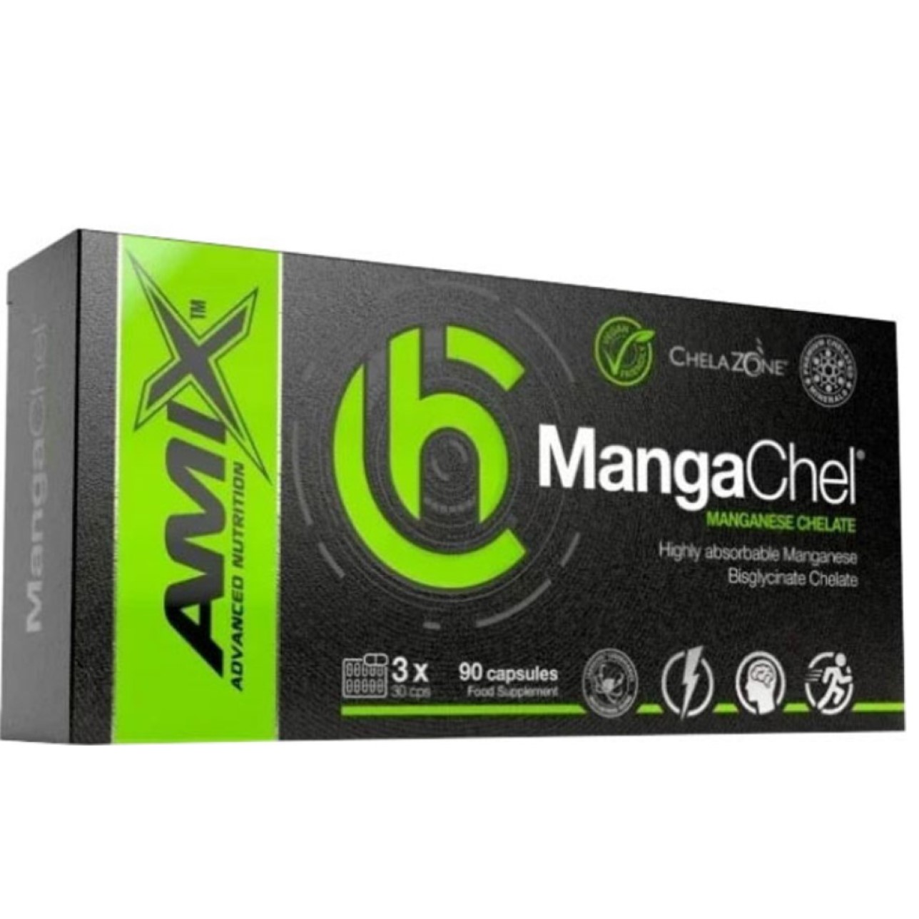 Витамины Amix ChelaZone MangaChel Manganese Bisglycinate Chelate 90 веган капс - фото 1