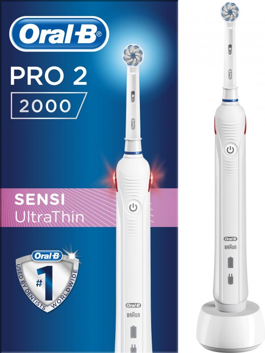 Електрична зубна щітка Oral-B Pro2 Sensi Ultrathin White - фото 1
