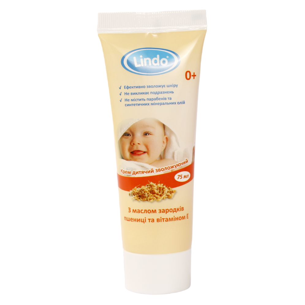 Дитячий зволожуючий крем Lindo, з маслом зародків пшениці і вітаміном Е, 75 мл - фото 1