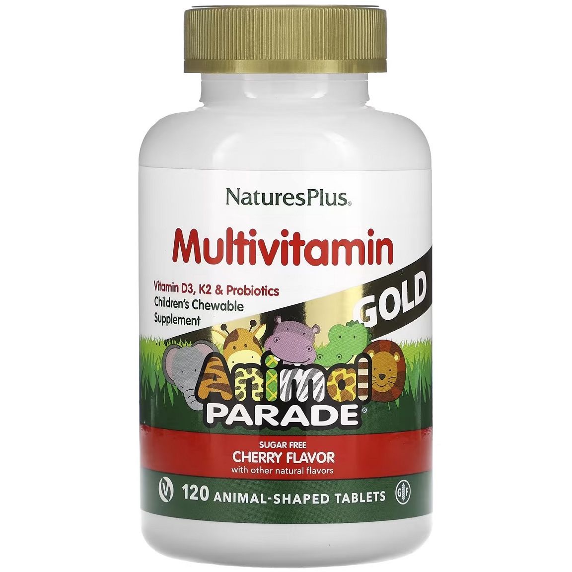 Мультивитамины для детей Nature's Plus Animal Parade Gold со вкусом вишни 120 таблеток (NTP29932) - фото 1