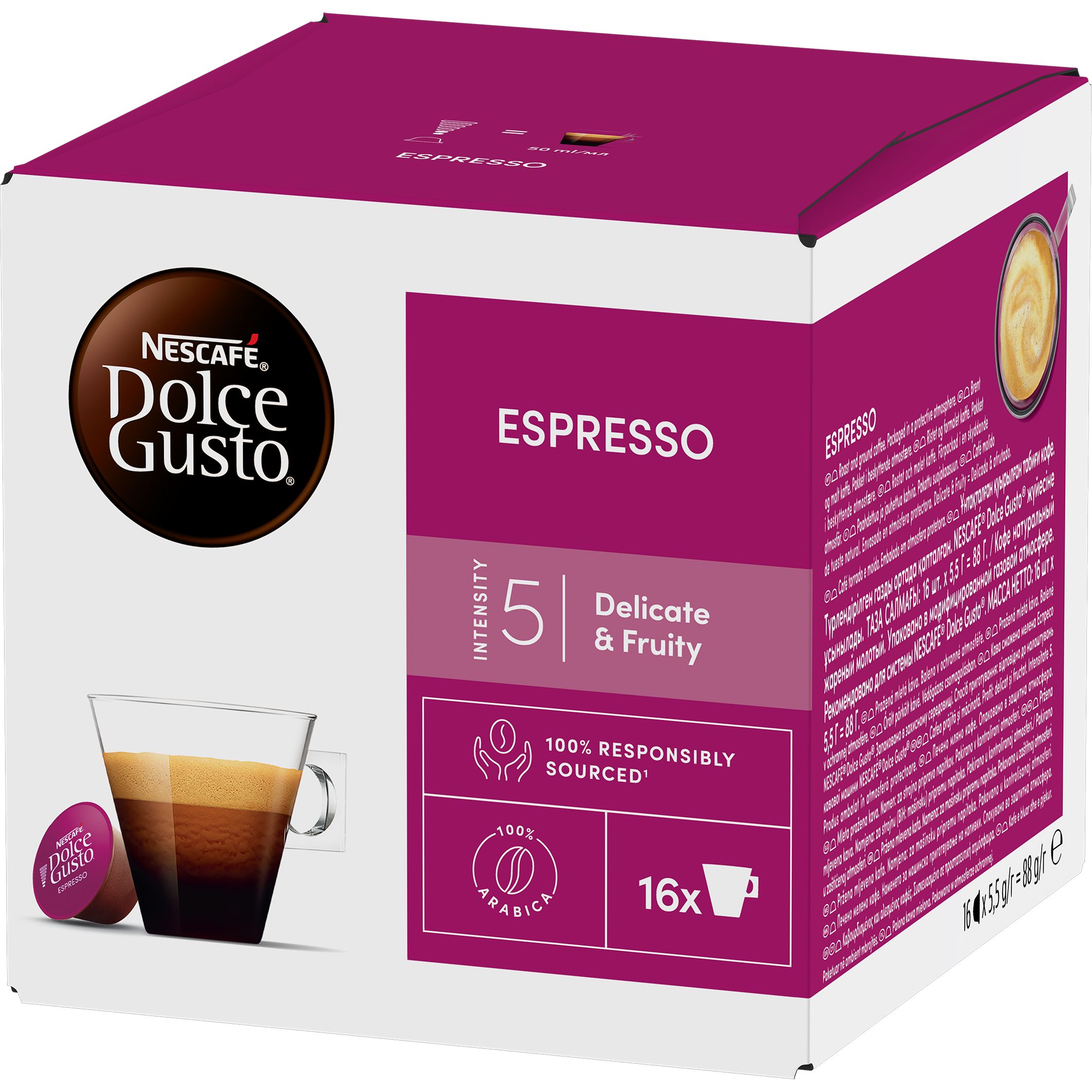 Набор кофе в капсулах Nescafe Dolce Gusto Espresso 48 шт. 264 г (3 пак. x 16 шт. 88 г) - фото 3