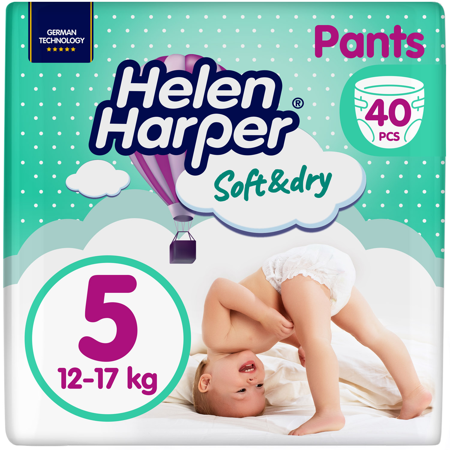 Подгузники-трусики Helen Harper Soft & Dry 5 (12-17 кг), 40 шт. - фото 1