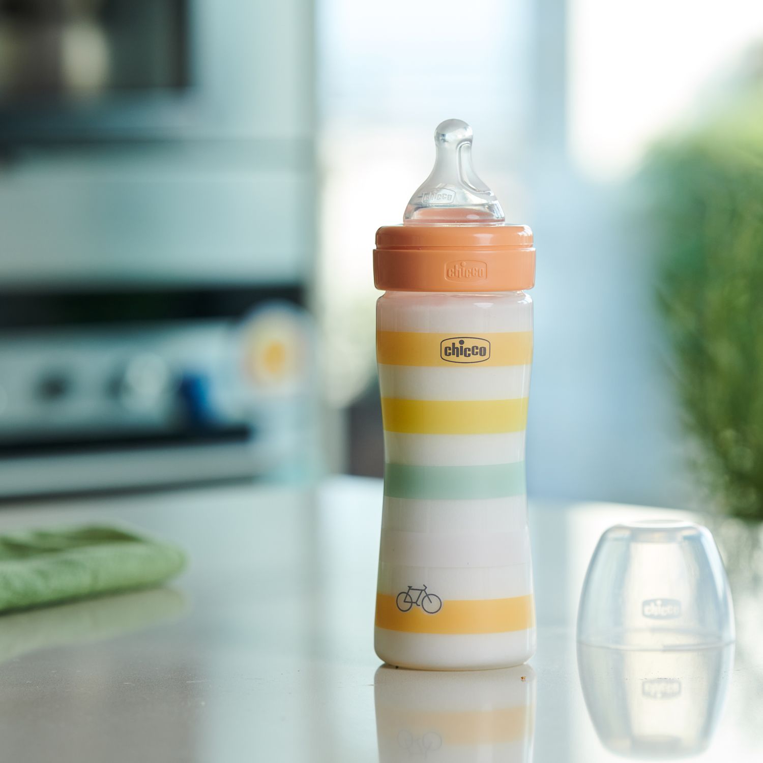 Бутылочка для кормления Chicco Well-Being Colors, с силиконовой соской 2м+, 250 мл, оранжевая (28623.31) - фото 2
