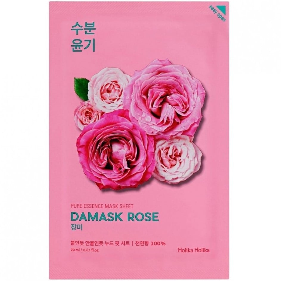 Маска тканинна Holika Holika Pure Essence Mask Sheet Damask Rose Дамаська троянда, 23 мл - фото 1