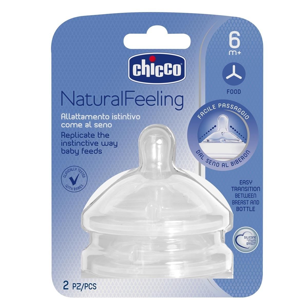 Соска силиконовая Chicco Natural Feeling, для каш, 6м+, 2 шт. (81057.20) - фото 2