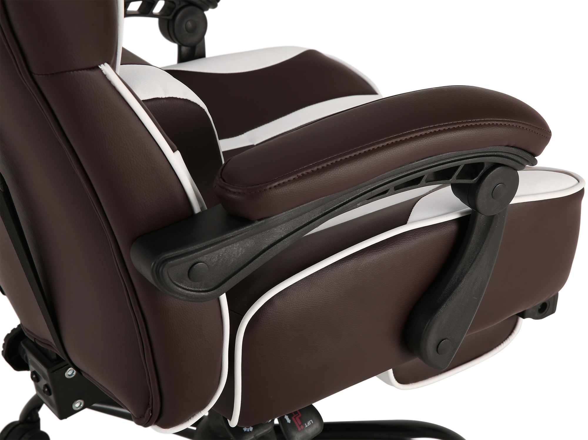 Геймерское кресло GT Racer коричневое с белым (X-2748 Dark Brown/White) - фото 8