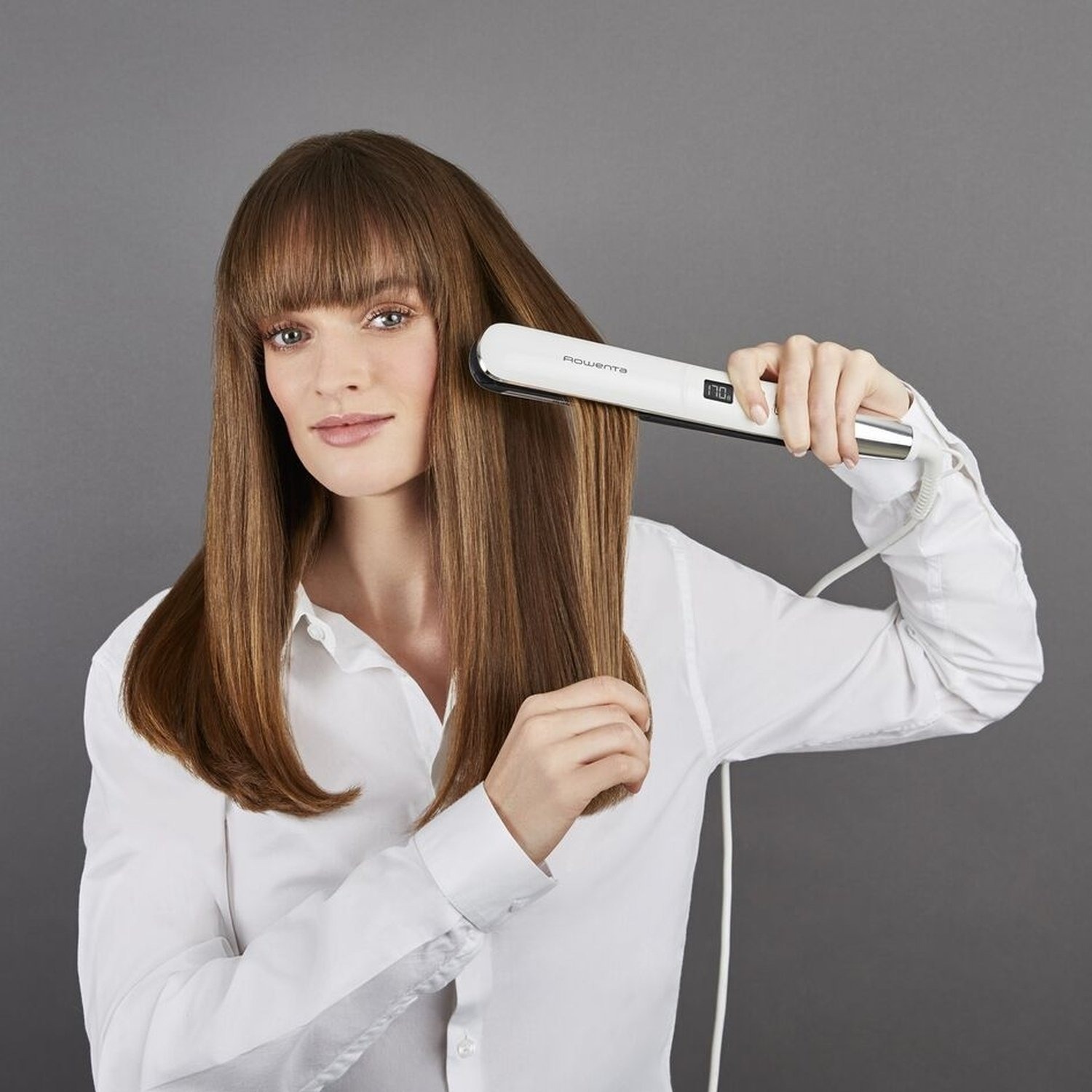 Выпрямитель для волос Rowenta Volumizer белый (SF4650F0) - фото 6