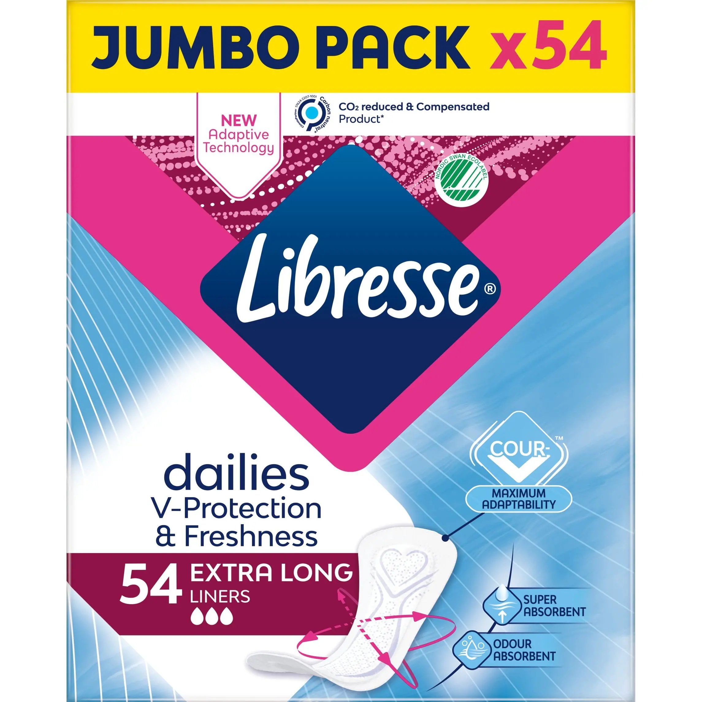 Фото - Гігієнічна прокладка Libresse Прокладки гігієнічні  Dailies Fresh Extra Long 54 шт. 