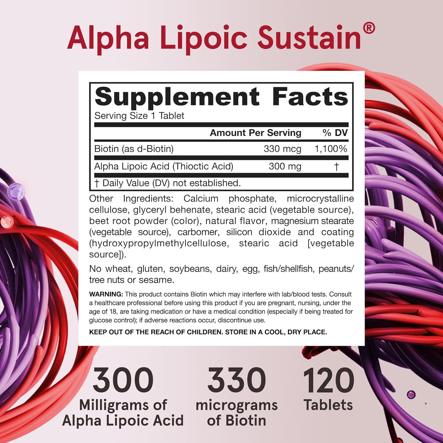 Альфа-Ліпоєва кислота Jarrow Formulas Alpha Lipoic Sustain з біотином 300 мг 60 таблеток - фото 7