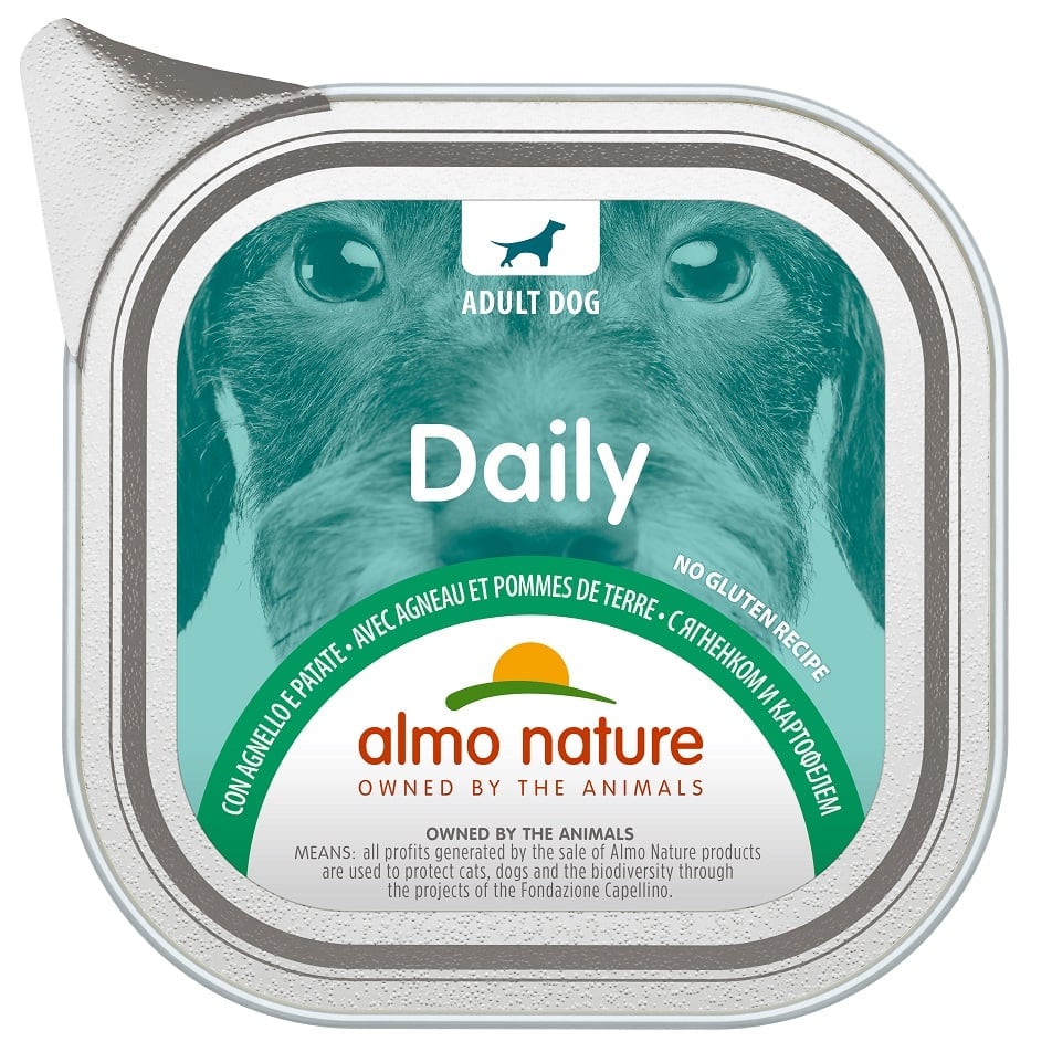 Вологий корм для собак Almo Nature Daily Dog, з ягням та картоплею,100 г (220) - фото 1