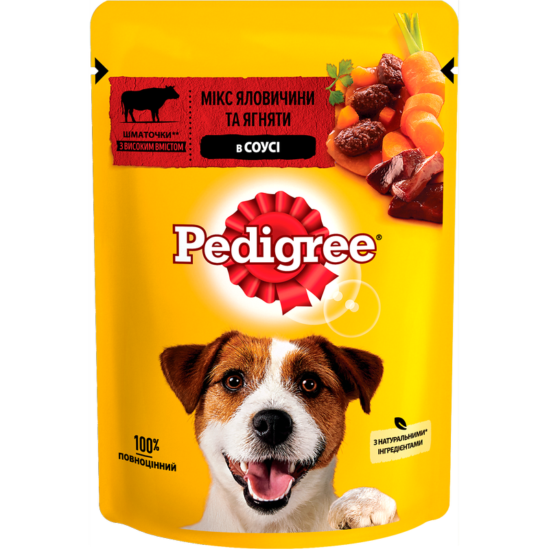 Корм для собак Pedigree с говядиной и ягненком в соусе, 100 г - фото 1