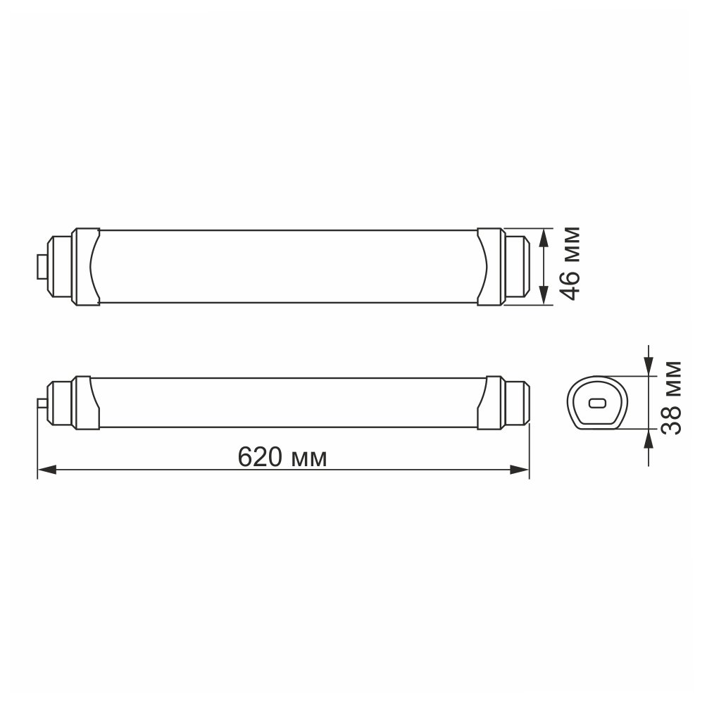 Cветильник линейный Videx LED 18W 0.6М IP65 5000K магистральный (VL-BNWL-18065) - фото 3
