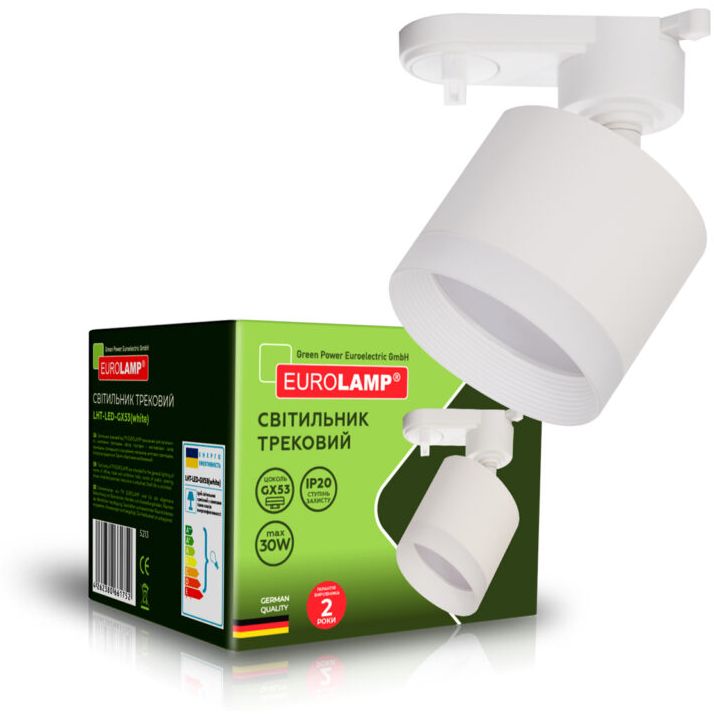 Светильник трековый Eurolamp для ламп LED GX53 белый (LHT-LED-GX53(white)) - фото 2