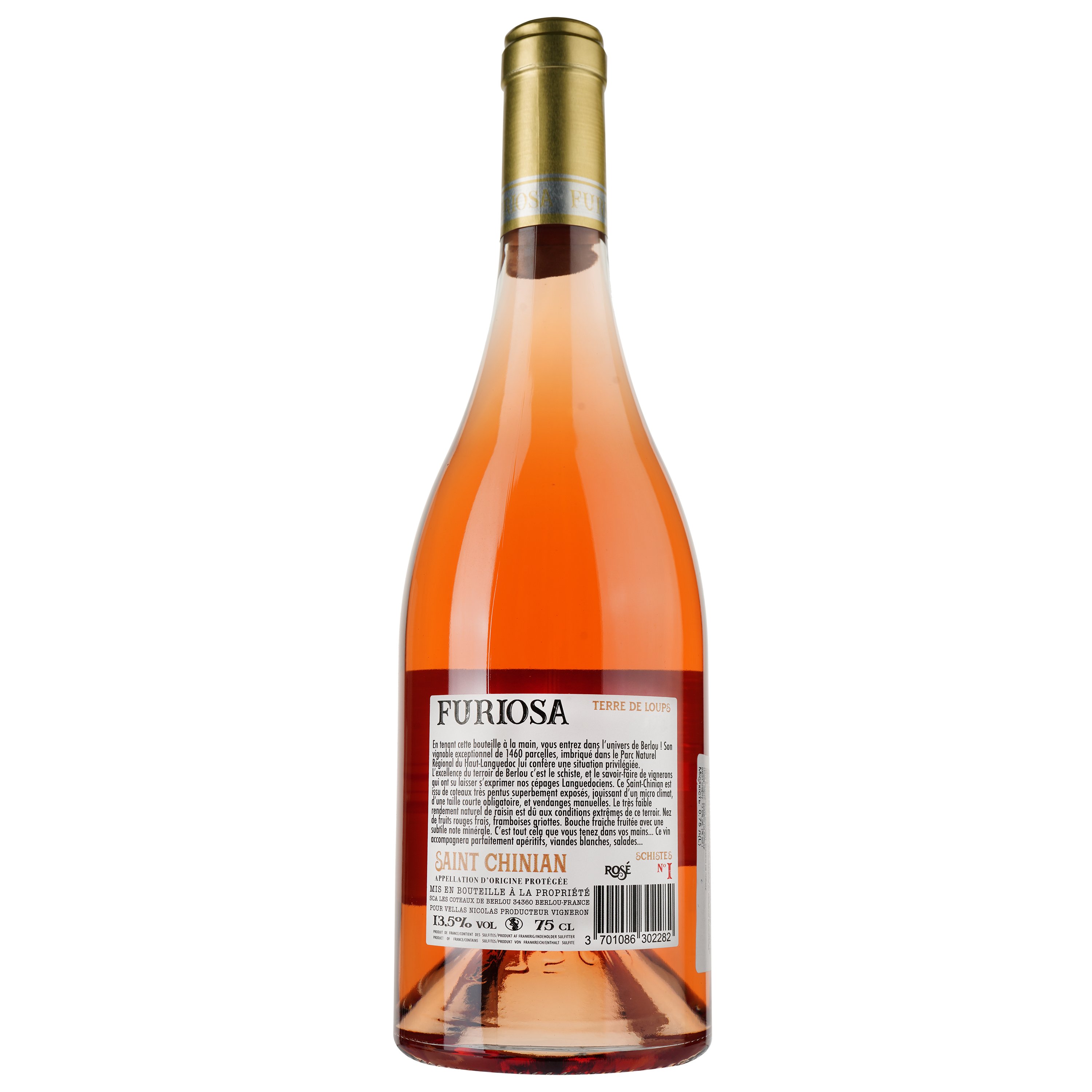 Вино Furiosa Schistes Rose AOP Saint Chinian, розовое, сухое, 0,75 л - фото 2