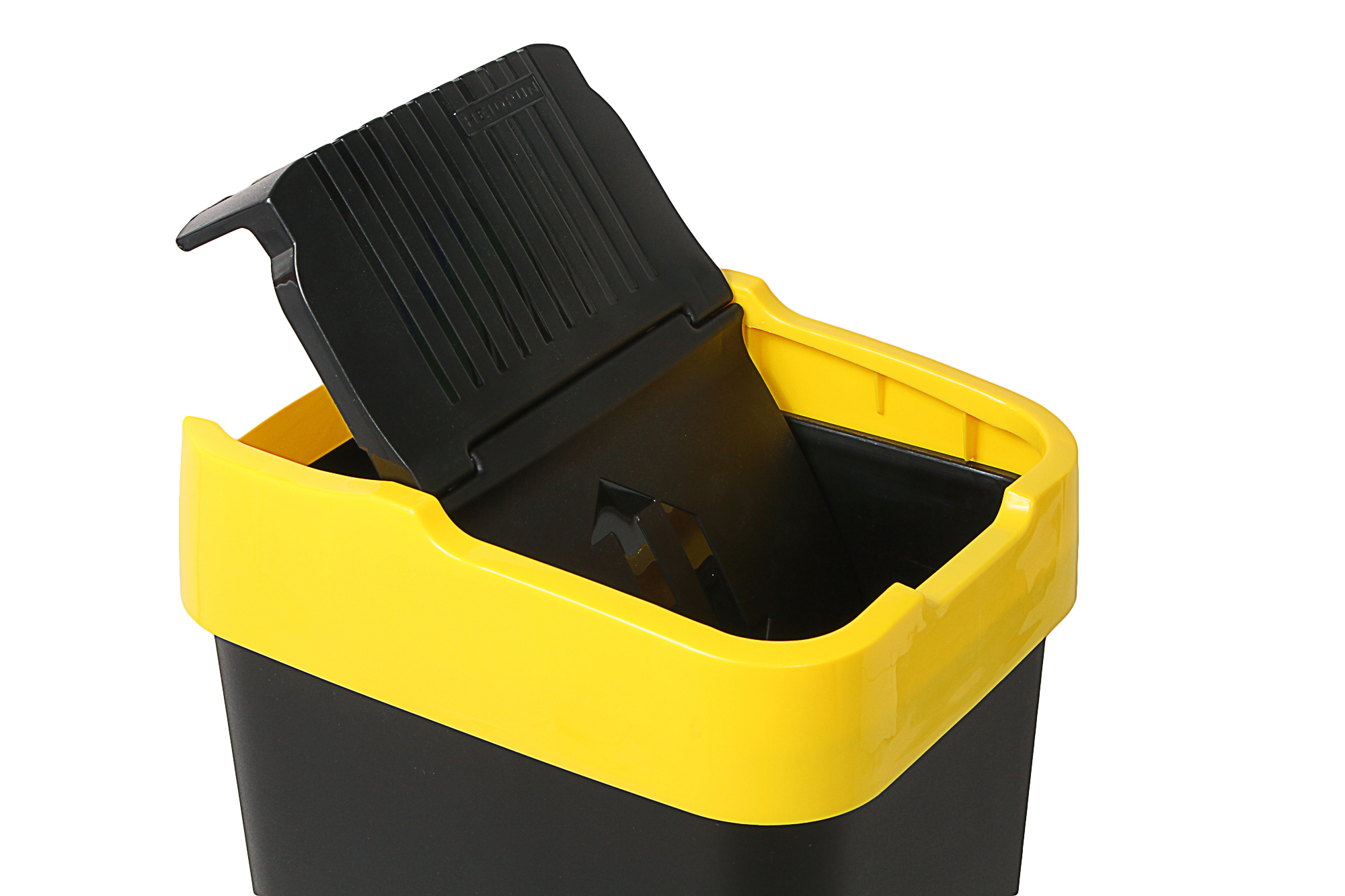 Відро для сміття з кришкою Heidrun Refuse, 60 л, чорний із жовтим (1345) - фото 5