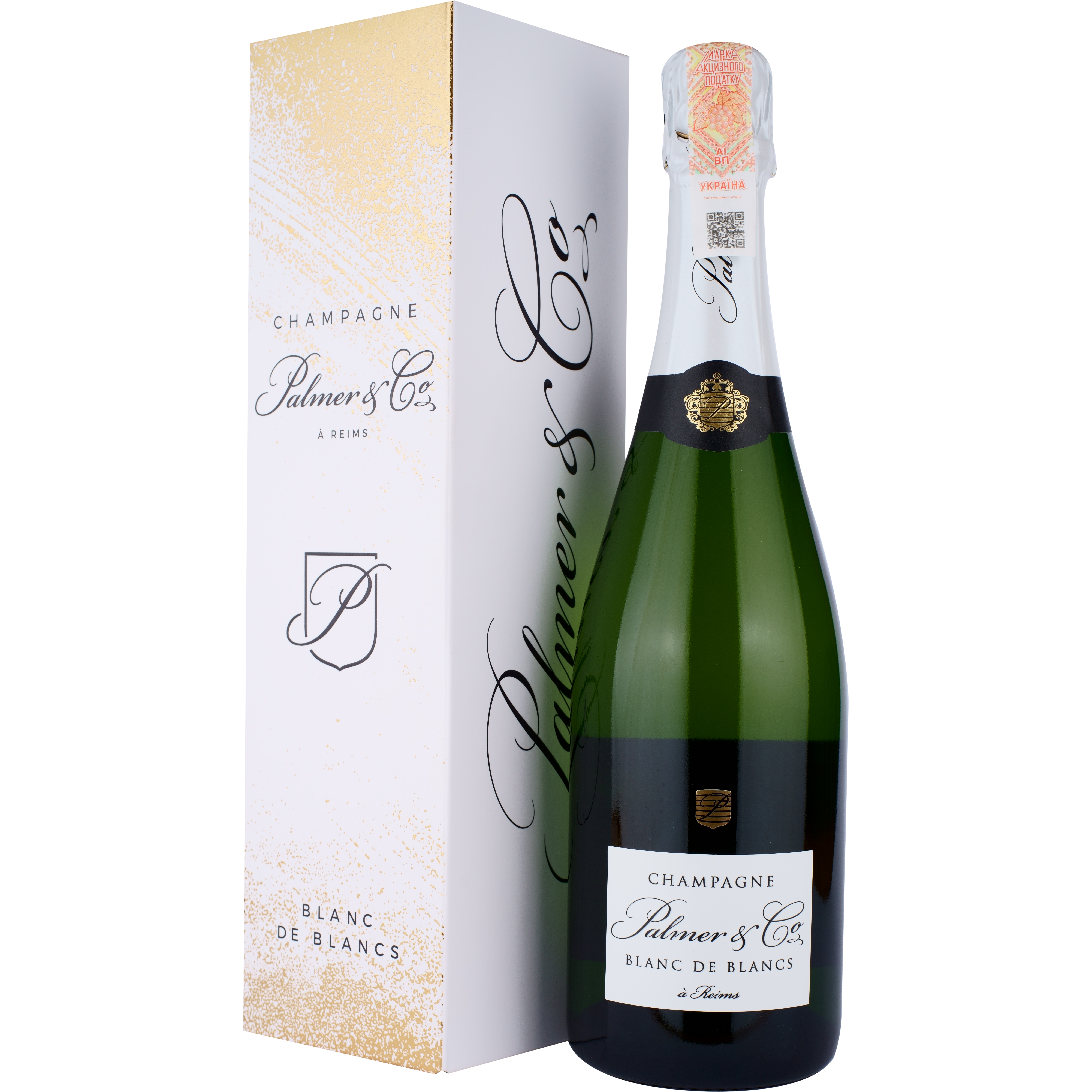 Шампанское Palmer & Co Champagne Brut Blanc de Blancs AOC, белое, брют, 0,75 л - фото 1