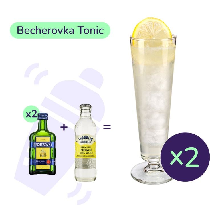 Коктейль Becherovka Tonic (набор ингредиентов) х2 на основе Becherovka - фото 1