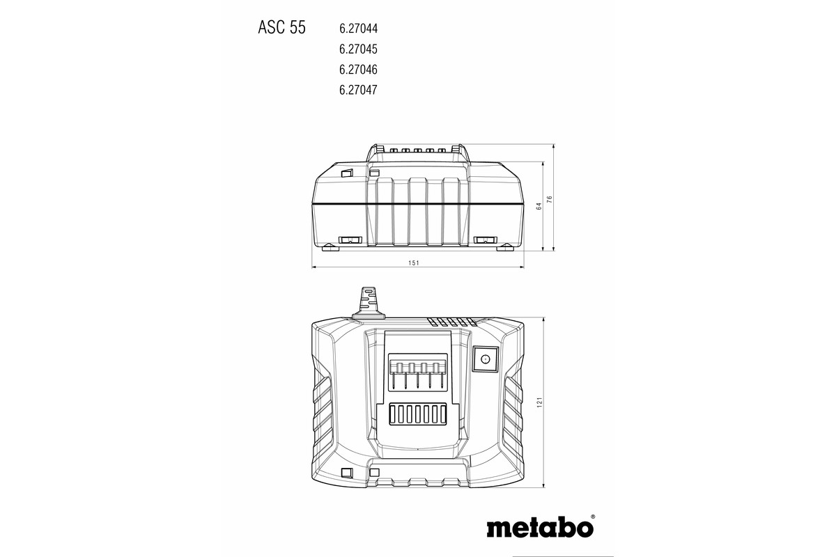 Зарядное устройство Metabo ASC 55 Air Cooled 12-36В (627044000) - фото 2