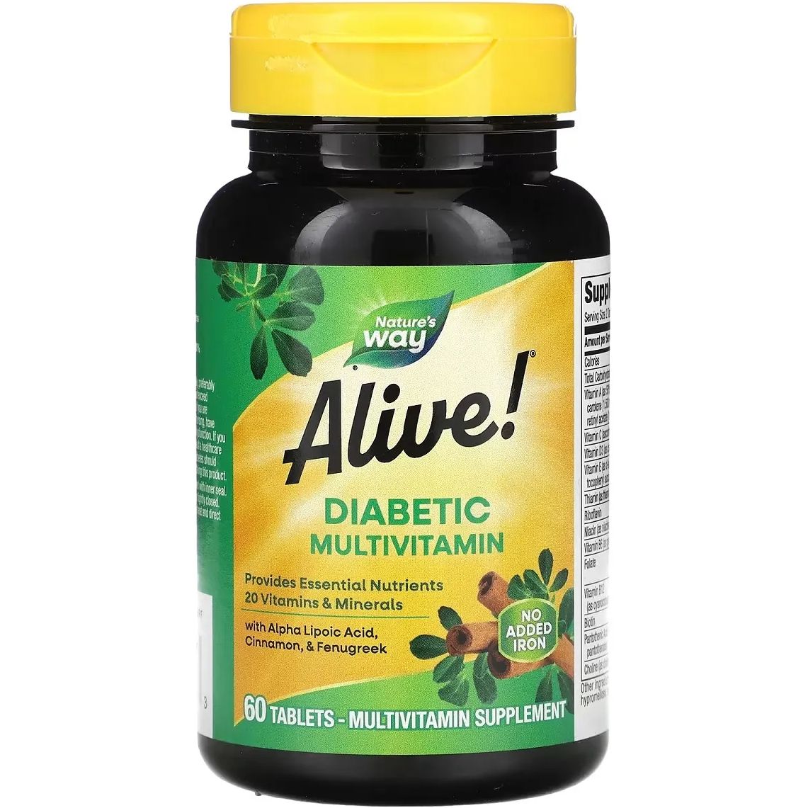 Діабетичні мультивітаміни Nature's Way Alive! Diabetic Multivitamin 60 таблеток - фото 1