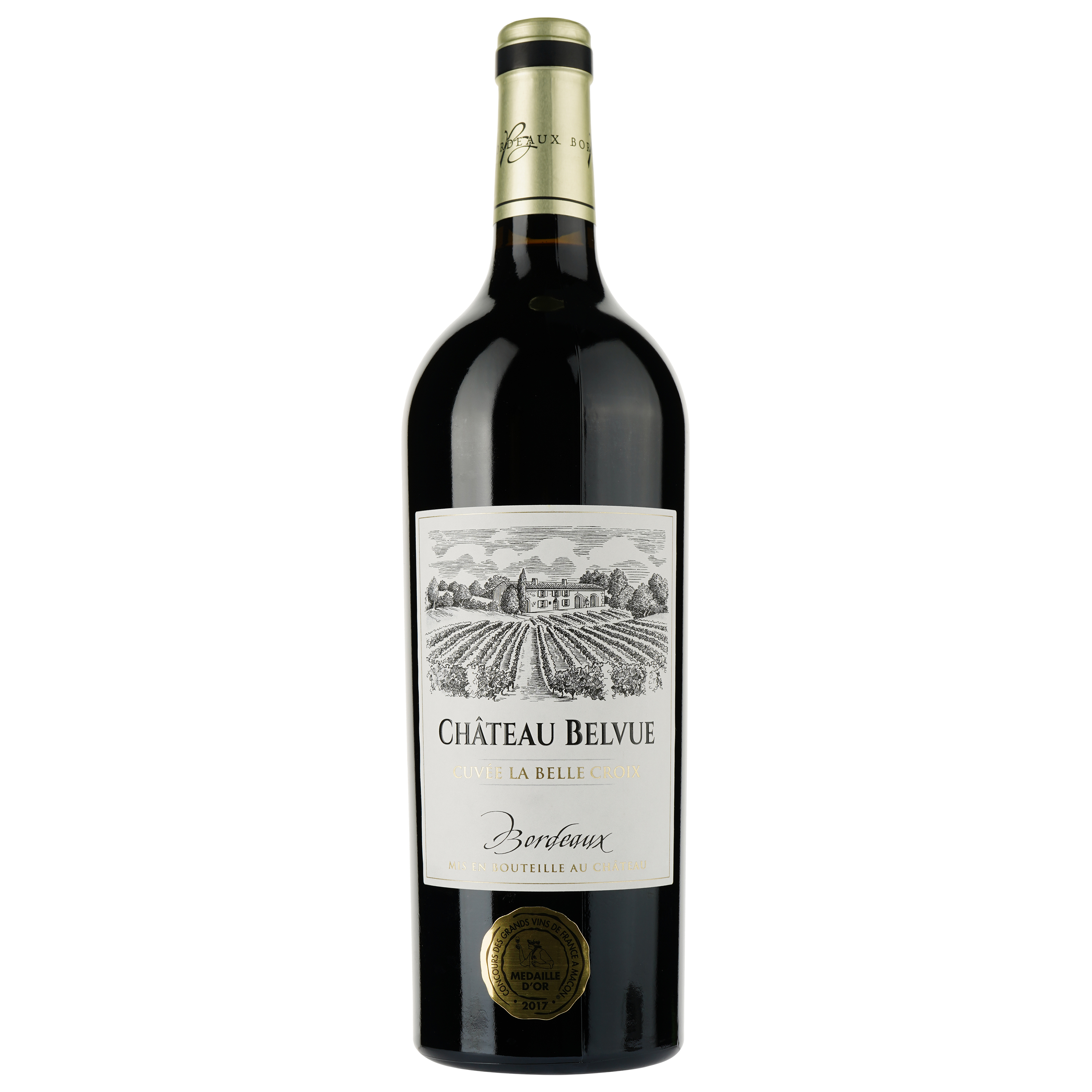 Вино Chateau Belvue Cuvee Belle Croix Bordeaux, красное, сухое, 0,75 л - фото 1