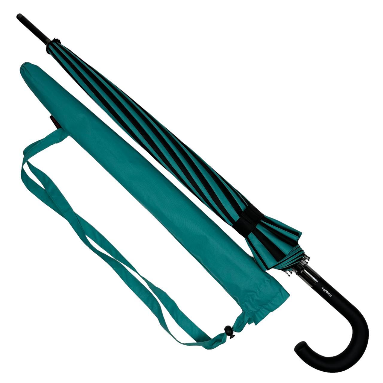 Женский зонт-трость полуавтомат Toprain 98 см бирюзовый - фото 2