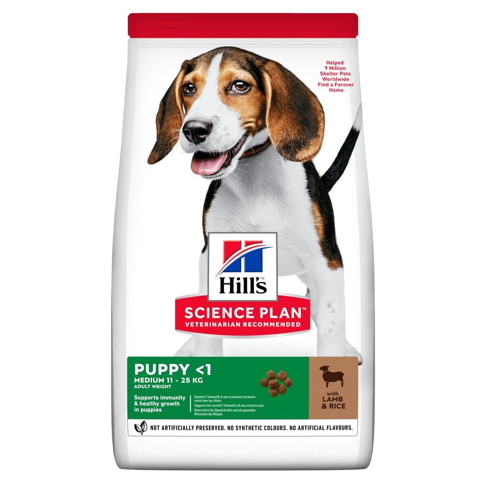 Сухой корм для щенков средних пород Hill's Science Plan Puppy Medium Breed, с ягненком и рисом, 14 кг (604353) - фото 1
