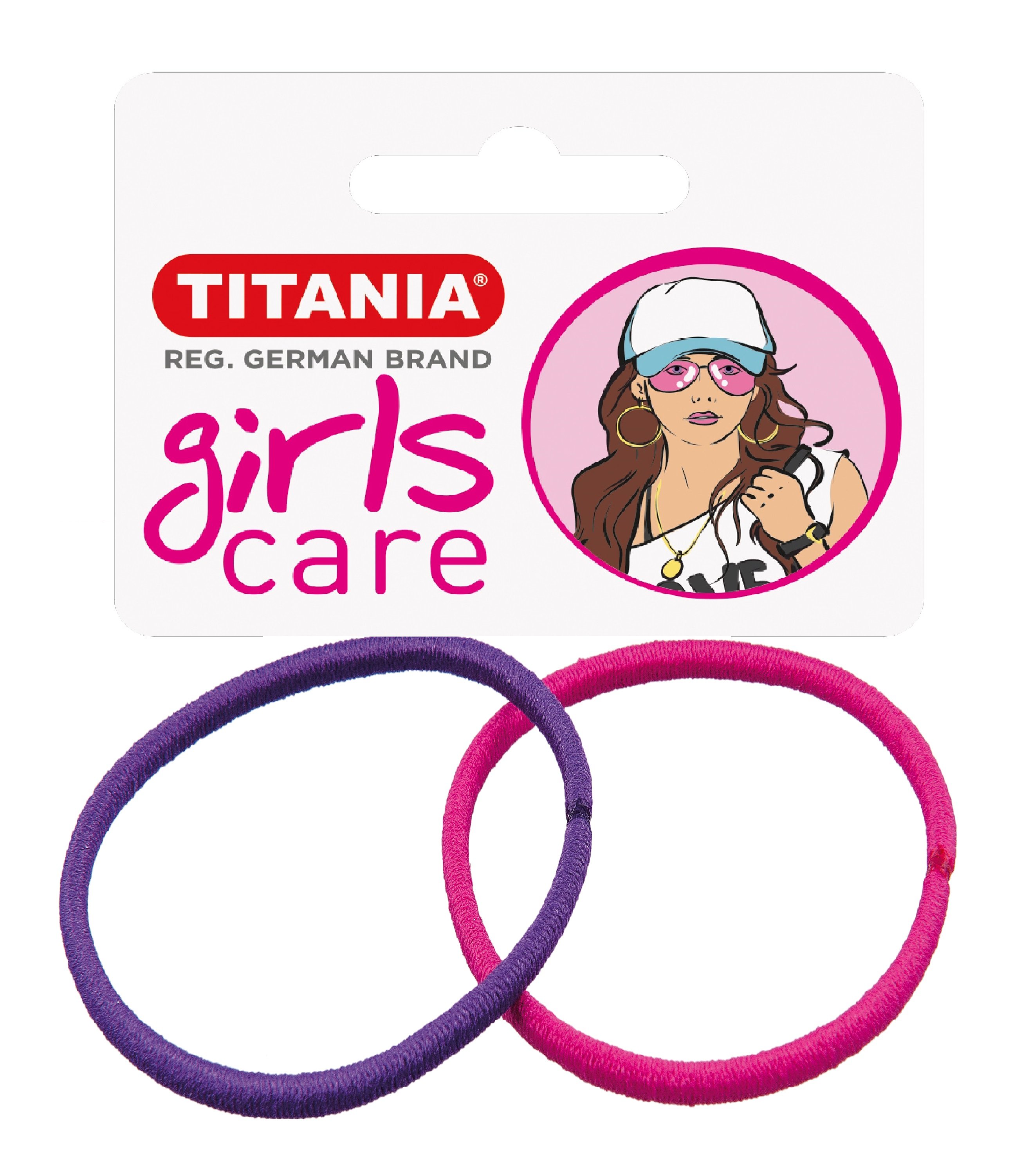 Набор резинок для волос Titania, розовый и фиолетовый, 9 шт. (7995 GIRL) - фото 1