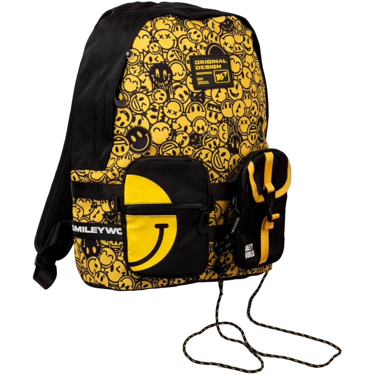 Рюкзак Yes T-137 Smiley World, черный с желтым (559483) - фото 2