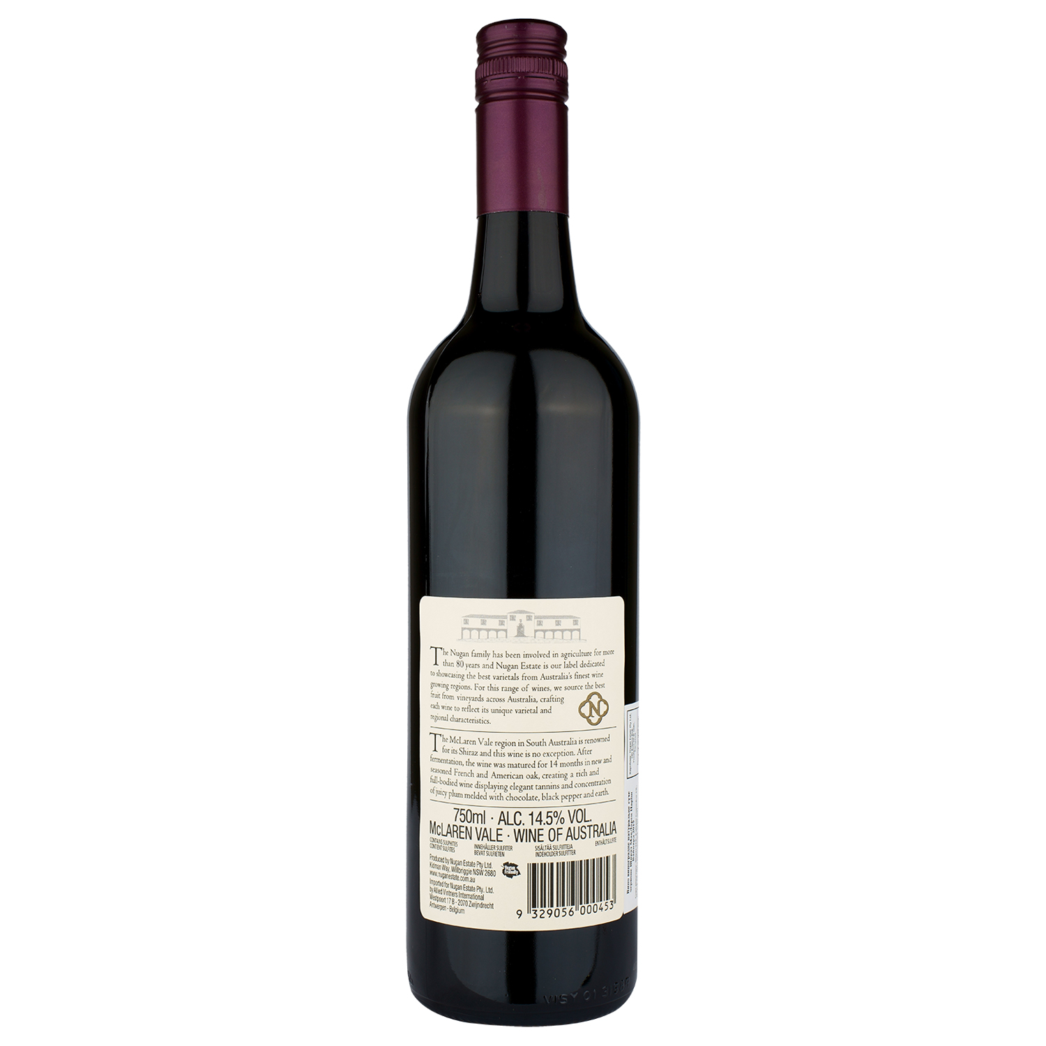 Вино Nugan Estate Shiraz McLaren Parish Vineyard, червоне, сухе, 0,75 л (09250) - фото 2
